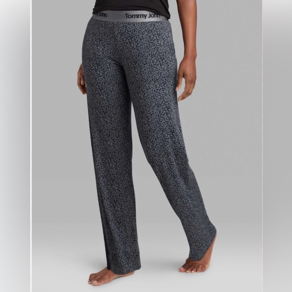 Tommy John Second Skin Women's Grey Leopard Print Sleep Pants
